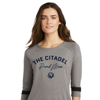 Load image into Gallery viewer, Proud Mom New Era ® Ladies Tri-Blend 3/4-Sleeve Tee - Shadow Grey
