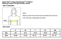 Load image into Gallery viewer, The Citadel, Atlanta Citadel  Ladies PosiCharge ® Tri-Blend Wicking Fleece Full-Zip Hooded Jacket- Size Chart

