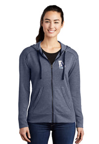 Load image into Gallery viewer, The Citadel, Atlanta Citadel  Ladies PosiCharge ® Tri-Blend Wicking Fleece Full-Zip Hooded Jacket
