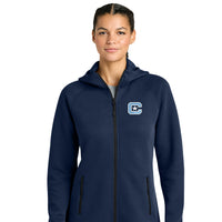 Load image into Gallery viewer, The Citadel, Spike, Embroidered Logo, Women’s Phenom Full-Zip Hoodie - Athletic Heather - Navy
