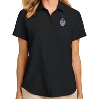 Load image into Gallery viewer, The Citadel, Spike, Women’s Short Sleeve UV Dockside Shirt - Black
