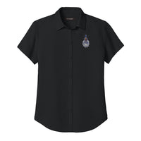 Load image into Gallery viewer, The Citadel, Spike, Women’s Short Sleeve UV Dockside Shirt - Black
