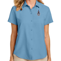 Load image into Gallery viewer, The Citadel, Spike, Women’s Short Sleeve UV Dockside Shirt - Carolina Blue
