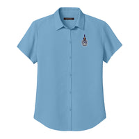 Load image into Gallery viewer, The Citadel, Spike, Women’s Short Sleeve UV Dockside Shirt - Carolina Blue
