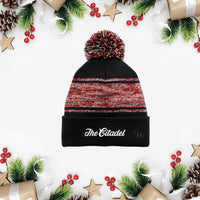 Load image into Gallery viewer, The Citadel Script, Embroidered, Scarlet, Limited Edition New Era ® Knit Chilled Pom
