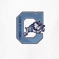 Load image into Gallery viewer, The Citadel, Jumping Bulldog, Nike Dri-FIT Micro Pique 2.0 Polo - White
