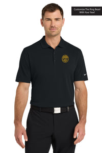 Load image into Gallery viewer, The Citadel, Customizable (Your Year) Embroidered Ring Bezel Design, Nike Dri-FIT Micro Pique 2.0 Polo - Black
