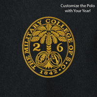 Load image into Gallery viewer, The Citadel, Customizable (Your Year) Embroidered Ring Bezel Design, Nike Dri-FIT Micro Pique 2.0 Polo - Black
