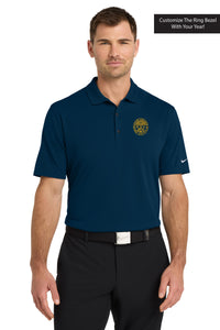 Load image into Gallery viewer, The Citadel, Customizable (Your Year) Embroidered Ring Bezel Design, Nike Dri-FIT Micro Pique 2.0 Polo - Navy
