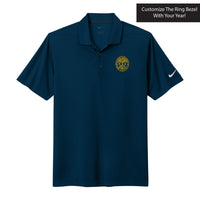 Load image into Gallery viewer, The Citadel, Customizable (Your Year) Embroidered Ring Bezel Design, Nike Dri-FIT Micro Pique 2.0 Polo - Navy
