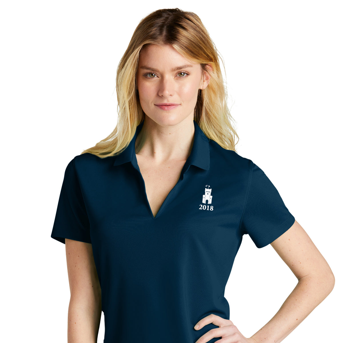 The Citadel, Class Of 2018, Barracks, Nike Ladies Dri-FIT Micro Pique 2.0 Polo- Navy