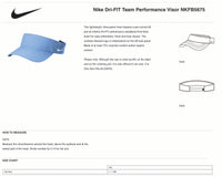 Load image into Gallery viewer, The Citadel,  Rowing, Nike Dri-FIT Team Performance Visor - Size Chart
