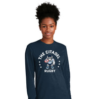 Load image into Gallery viewer, The Citadel Block C Star logo, Club Sports - Next Level Apparel® Adult CVC Long Sleeve T-Shirt - Navy
