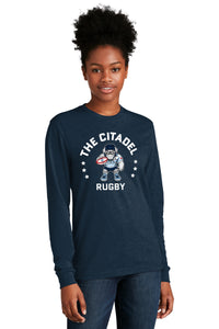 Load image into Gallery viewer, The Citadel Block C Star logo, Club Sports - Next Level Apparel® Adult CVC Long Sleeve T-Shirt - Navy
