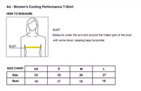 Load image into Gallery viewer, The Citadel, Club Sports - Rugby, A4 Ladies&#39; Cooling Performance T-Shirt - Size Chart

