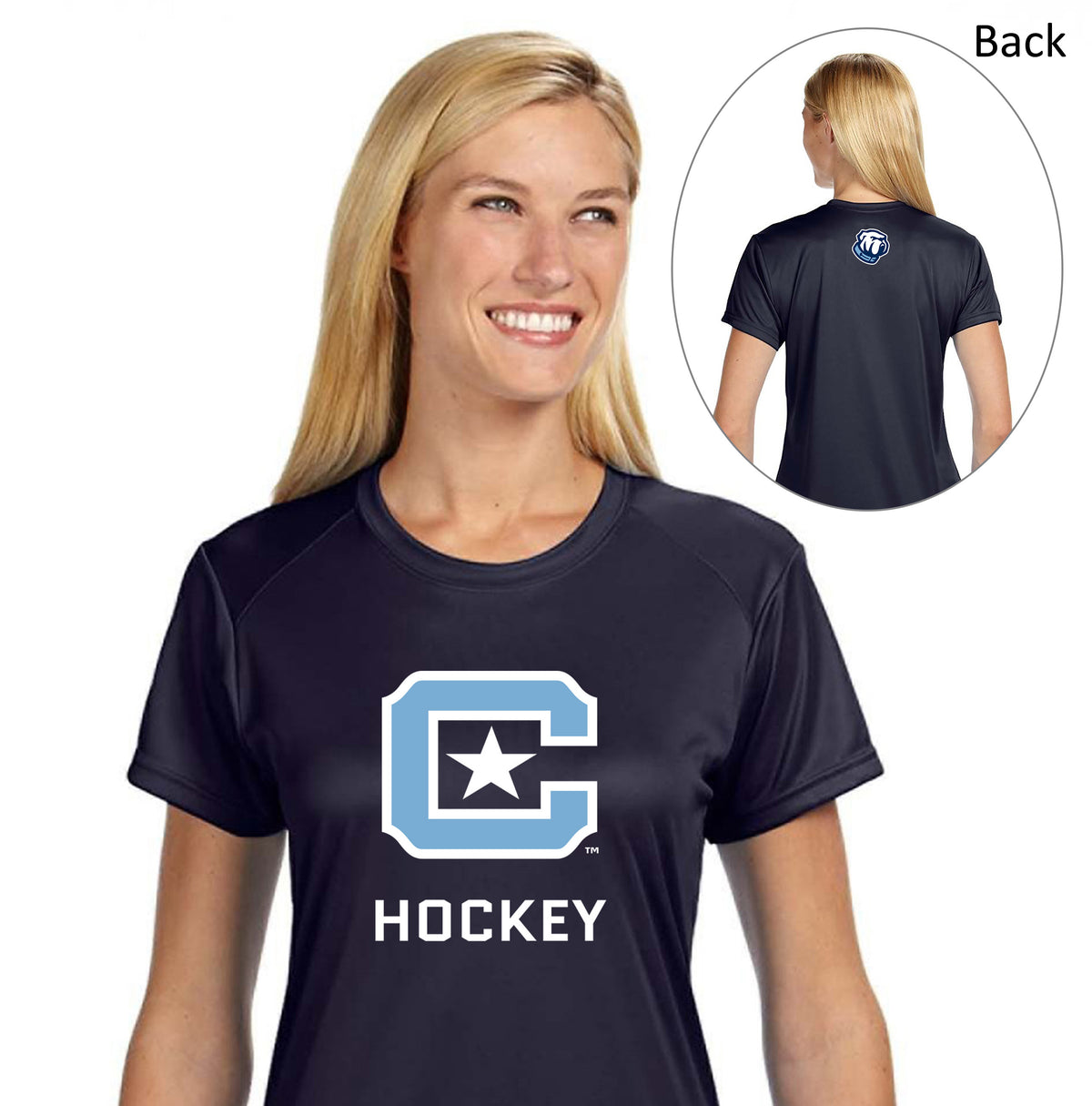 The Citadel, Club Sports - Hockey, Ladies' Cooling Performance T-Shirt- Navy