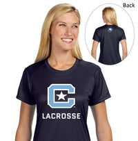 Load image into Gallery viewer, The Citadel, Club Sports - Lacrosse, A4 Ladies' Cooling Performance T-Shirt- Navy
