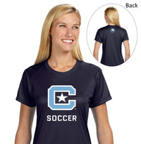 Load image into Gallery viewer, The Citadel, Club Sports - Soccer, A4 Ladies&#39; Cooling Performance T-Shirt-Navy
