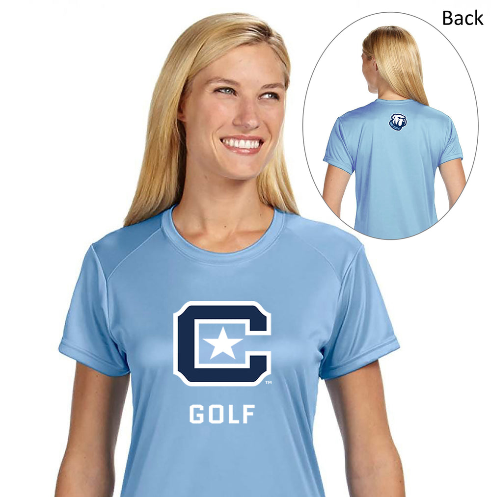 The Citadel, Club Sports Golf, Ladies' Cooling Performance T-Shirt-Carolina Blue