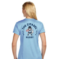 Load image into Gallery viewer, The Citadel, Club Sports - Rugby, A4 Ladies&#39; Cooling Performance T-Shirt - Carolina Blue
