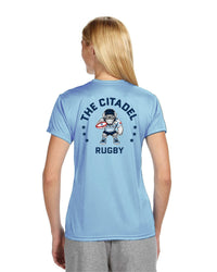 Load image into Gallery viewer, The Citadel, Club Sports - Rugby, A4 Ladies&#39; Cooling Performance T-Shirt - Carolina Blue
