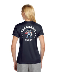 Load image into Gallery viewer, The Citadel, Club Sports - Rugby, A4 Ladies&#39; Cooling Performance T-Shirt - Navy
