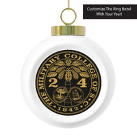 Load image into Gallery viewer, The Citadel, Customized Year Ring Bezel, Christmas Ball Ceramic Ornament
