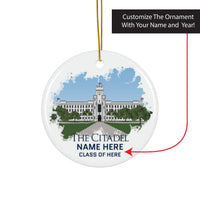 Load image into Gallery viewer, The Citadel, Customized Name and Year,  Ceramic Ornament, Circle
