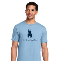 Load image into Gallery viewer, The Citadel, Barracks, Cotton T-Shirt - Light Blue
