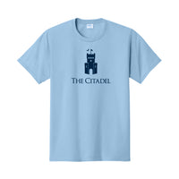 Load image into Gallery viewer, The Citadel, Barracks, Cotton T-Shirt - Light Blue
