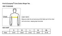 Load image into Gallery viewer, The Citadel Alumni Marching Bulldog Ringer Tee. Size chart

