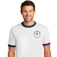 Load image into Gallery viewer, The Citadel, General Groshon, Ringer Style Tee Shirt - White/Navy
