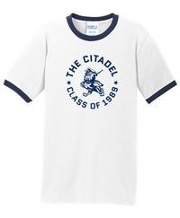 Load image into Gallery viewer, The Citadel Marching Bulldog and Stars, Class of 1989,  Ringer Tee
