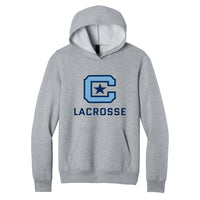 Load image into Gallery viewer, The Citadel Sports - Lacrosse, C Star, Easy Fleece Pullover Hooded Sweatshirt - Ash
