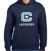 Load image into Gallery viewer, The Citadel Sports - Lacrosse, C Star, Easy Fleece Pullover Hooded Sweatshirt - Navy
