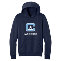 Load image into Gallery viewer, The Citadel Sports - Lacrosse, C Star, Easy Fleece Pullover Hooded Sweatshirt - Navy
