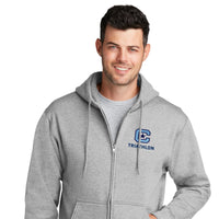 Load image into Gallery viewer, The Citadel, Club Sports - Triathlon, Core Fleece Full-Zip Hooded Sweatshirt - Ash
