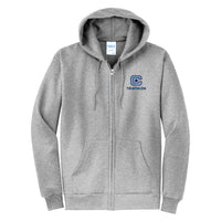 Load image into Gallery viewer, The Citadel, Club Sports - Triathlon, Core Fleece Full-Zip Hooded Sweatshirt - Ash
