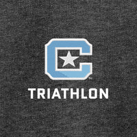 Load image into Gallery viewer, The Citadel, Club Sports - Triathlon, Core Fleece Full-Zip Hooded Sweatshirt - Dark Heather Grey
