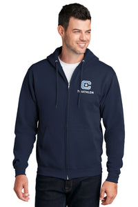 Load image into Gallery viewer, The Citadel, Club Sports - Triathlon, Core Fleece Full-Zip Hooded Sweatshirt - Navy
