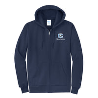 Load image into Gallery viewer, The Citadel, Club Sports - Triathlon, Core Fleece Full-Zip Hooded Sweatshirt - Navy
