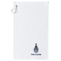 Load image into Gallery viewer, The Citadel, Spike Logo, Port Authority ® Grommeted Hemmed Towel - White
