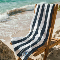 Load image into Gallery viewer, The Citadel, Spike Logo, Cabana Stripe Beach Towel
