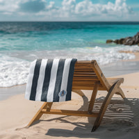 Load image into Gallery viewer, The Citadel, Spike Logo, Cabana Stripe Beach Towel

