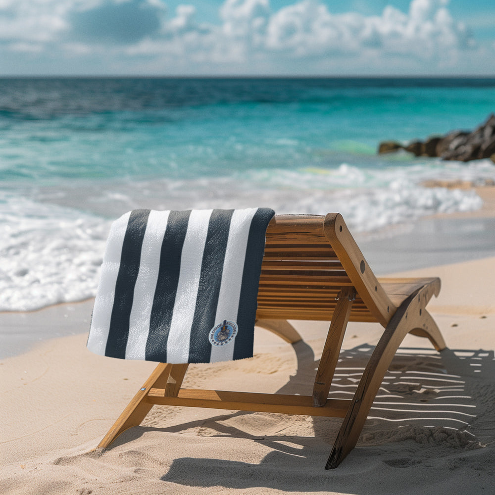 The Citadel, Spike Logo, Cabana Stripe Beach Towel