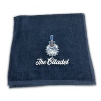 Load image into Gallery viewer, The Citadel, Spike Logo,  Navy Beach Towel
