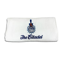 Load image into Gallery viewer, The Citadel, Spike Logo,  White Beach Towel
