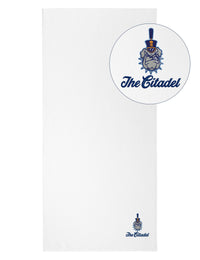 Load image into Gallery viewer, The Citadel, Spike Logo,  White Beach Towel
