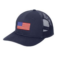 Load image into Gallery viewer, U.S. Flag, Port Authority® Snapback Trucker Cap - Navy

