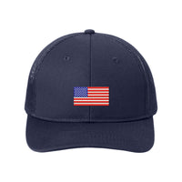 Load image into Gallery viewer, U.S. Flag, Port Authority® Snapback Trucker Cap - Navy
